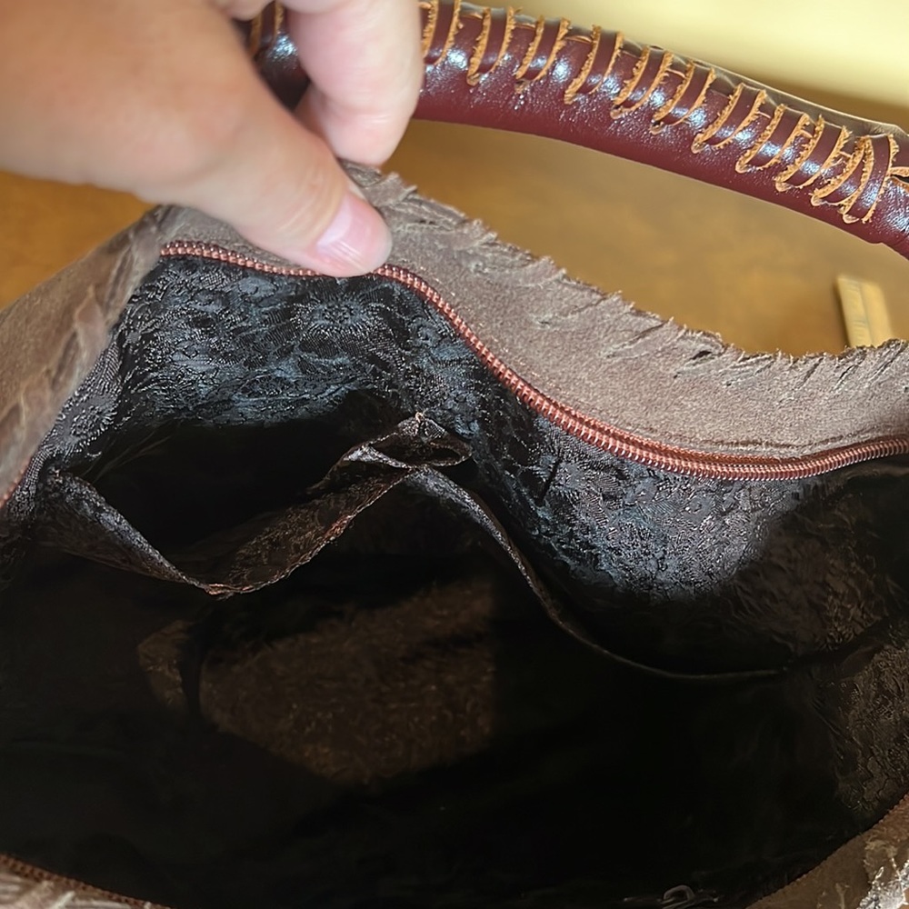 Brown Suede Hobo Bag - Picture 8 of 12